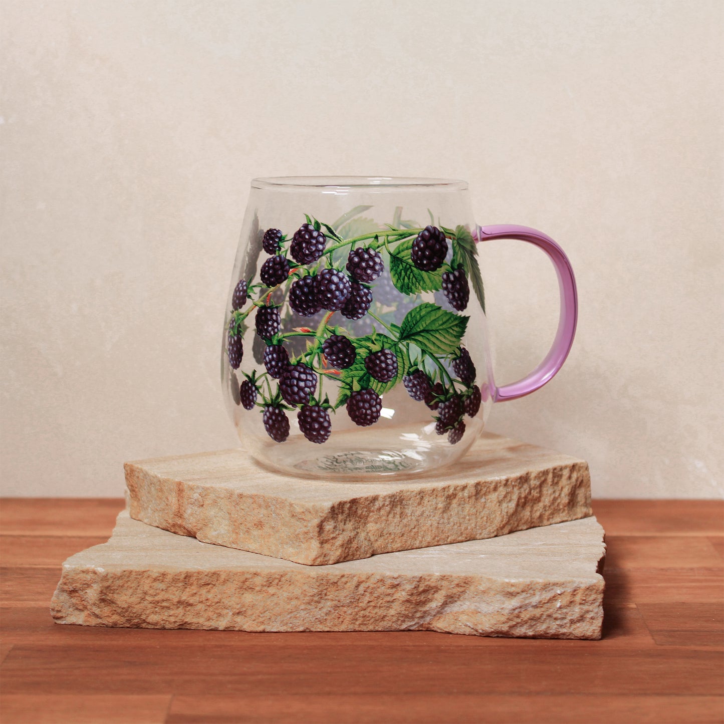 Ashdene Berry Bliss Glass Mug - Blackberry