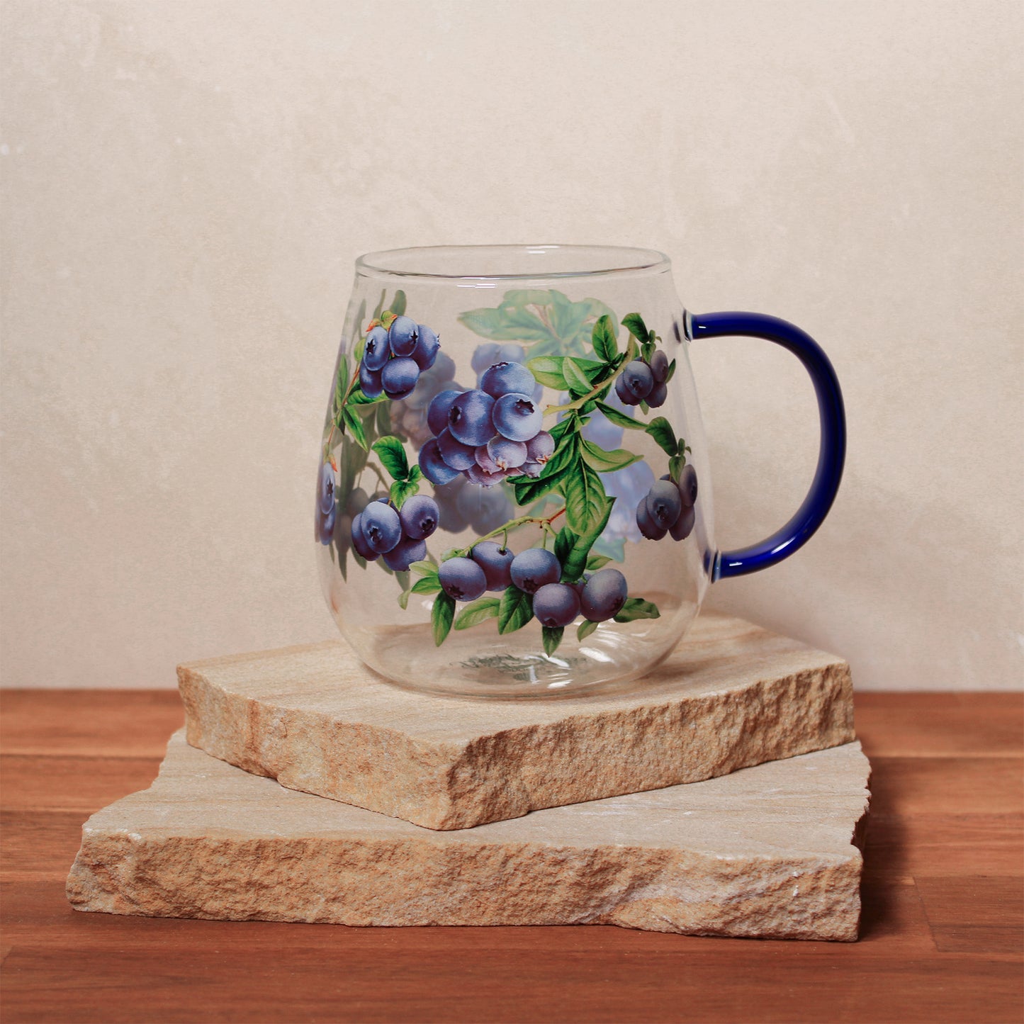 Ashdene Berry Bliss Glass Mug - Blueberry