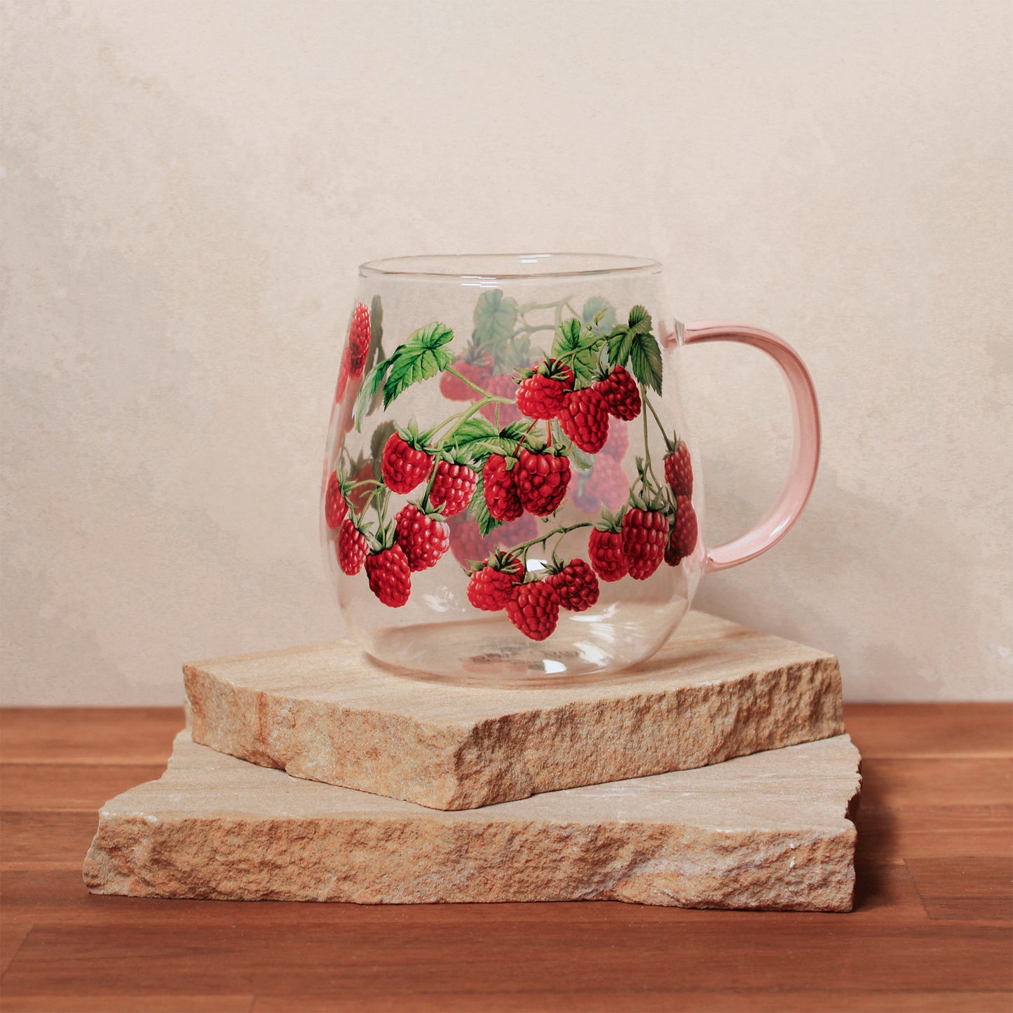 Ashdene Berry Bliss Glass Mug - Raspberry