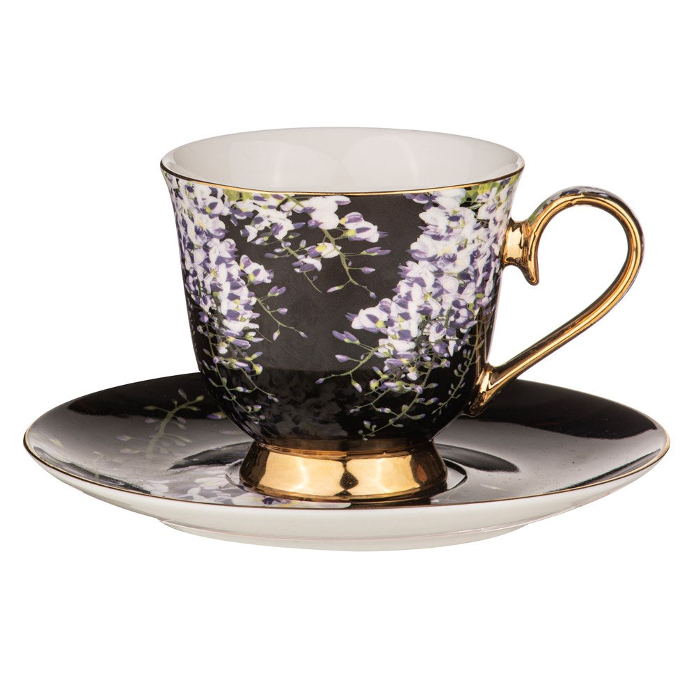 Ashdene Dark Florals Cup & Saucer - Wisteria