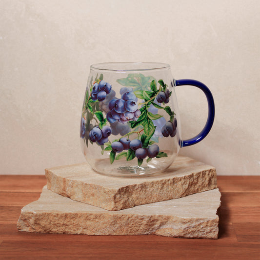 Ashdene Berry Bliss Glass Mug - Blueberry