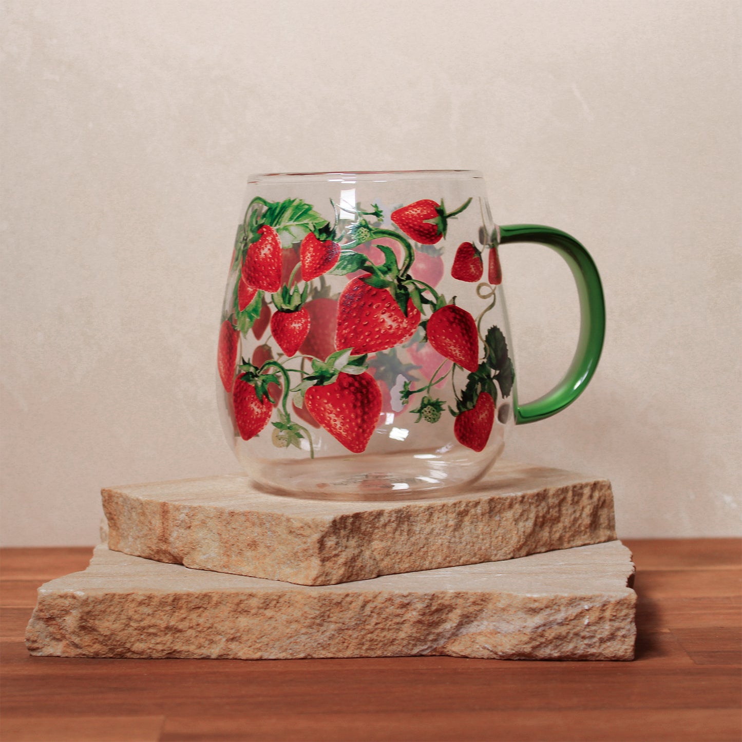Ashdene Berry Bliss Glass Mug - Strawberry