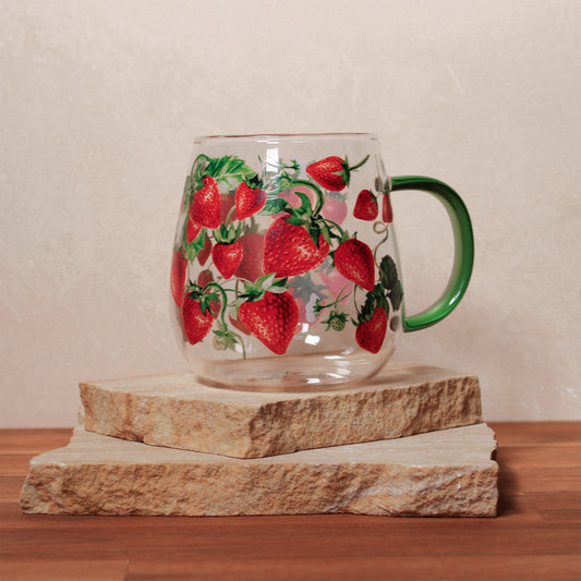 Ashdene Berry Bliss Glass Mug - Strawberry