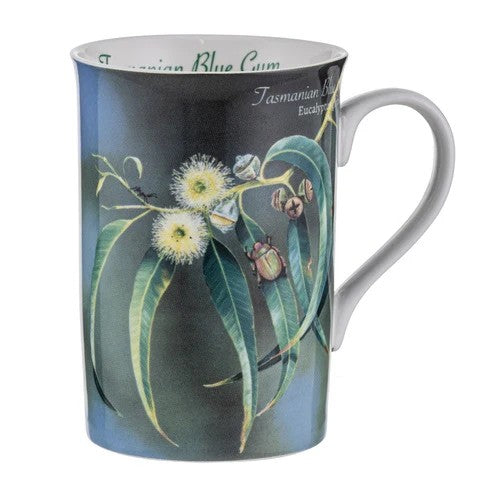Ashdene Botanical Emblems bone china mug - Blue Gum, detail view