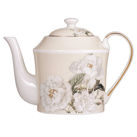 Ashdene Elegant Rose Teapot - Cream