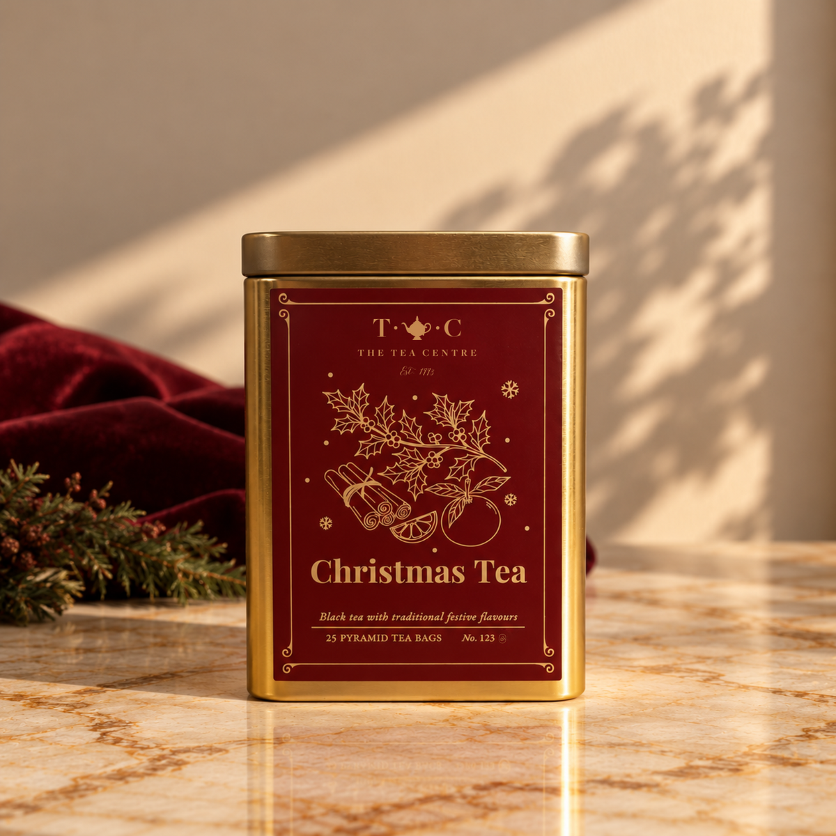 Limited Edition Christmas Black 25 Teabags Tin