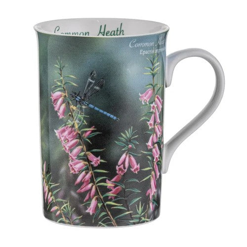 Ashdene Botanical Emblems bone china mug - Common Heath, detail view