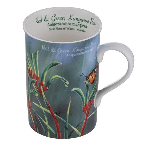 Ashdene Botanical Emblems bone china mug - Kangaroo Paw