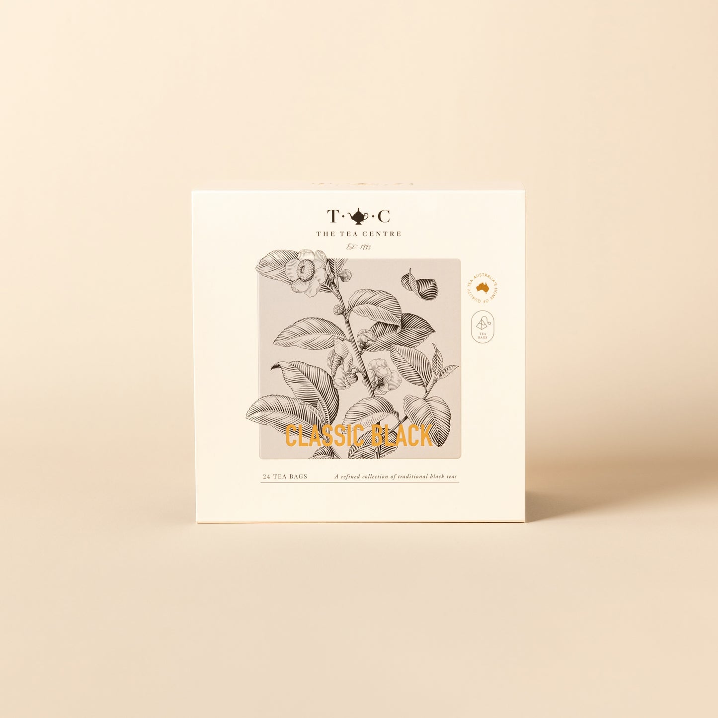 NEW - Classic Black Teabag Gift Box