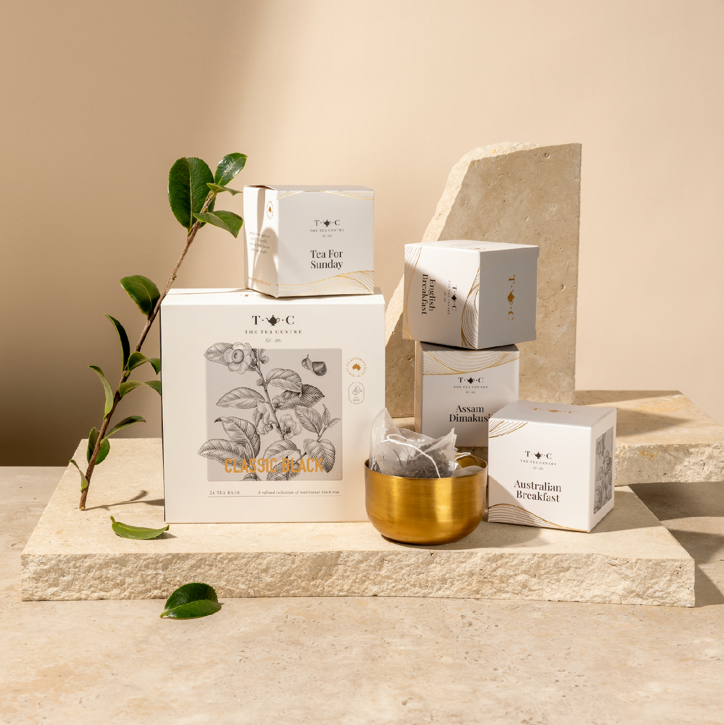 NEW - Classic Black Teabag Gift Box