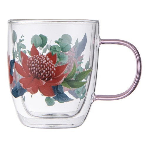 Ashdene Tilly double-walled glass mug - Waratah