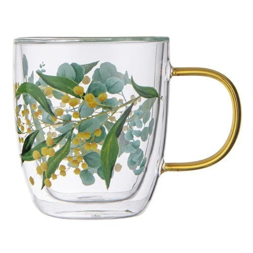 Ashdene Tilly double-walled glass mug - Wattle